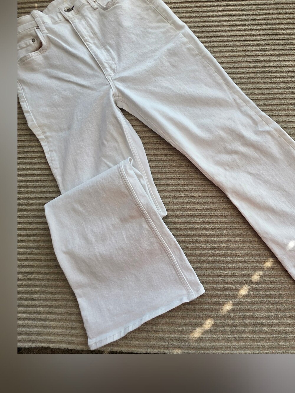 Rag & Bone Size 31 Casey High Rise Ankle Flare White Stretch Jeans Stretch